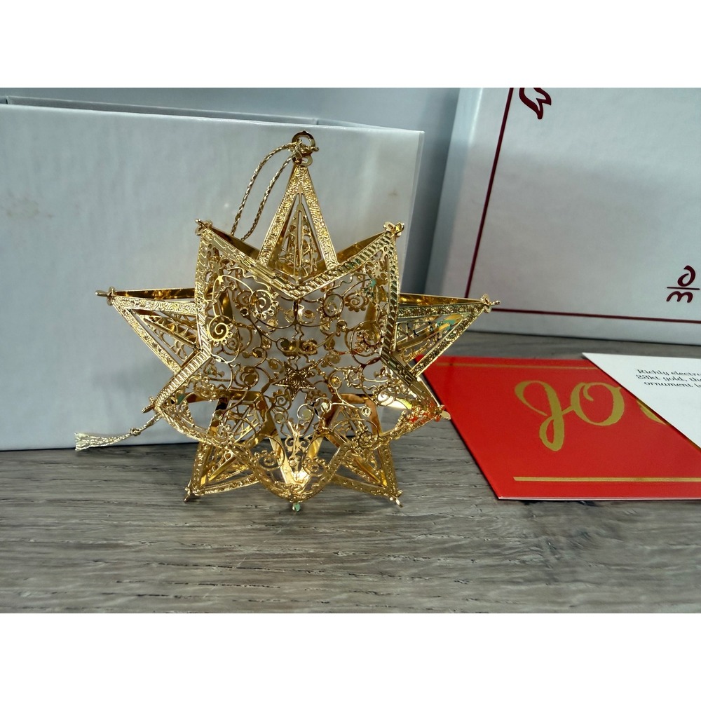 2013 Danbury Mint Annual 23k Gold Star of Wonder Christmas Tree Ornament - Picture 4 of 7